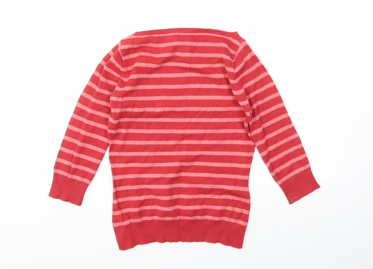 Primark Womens Pink Striped  Basic T-Shirt Size 8