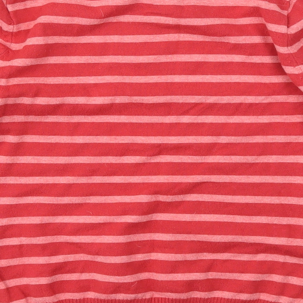 Primark Womens Pink Striped  Basic T-Shirt Size 8