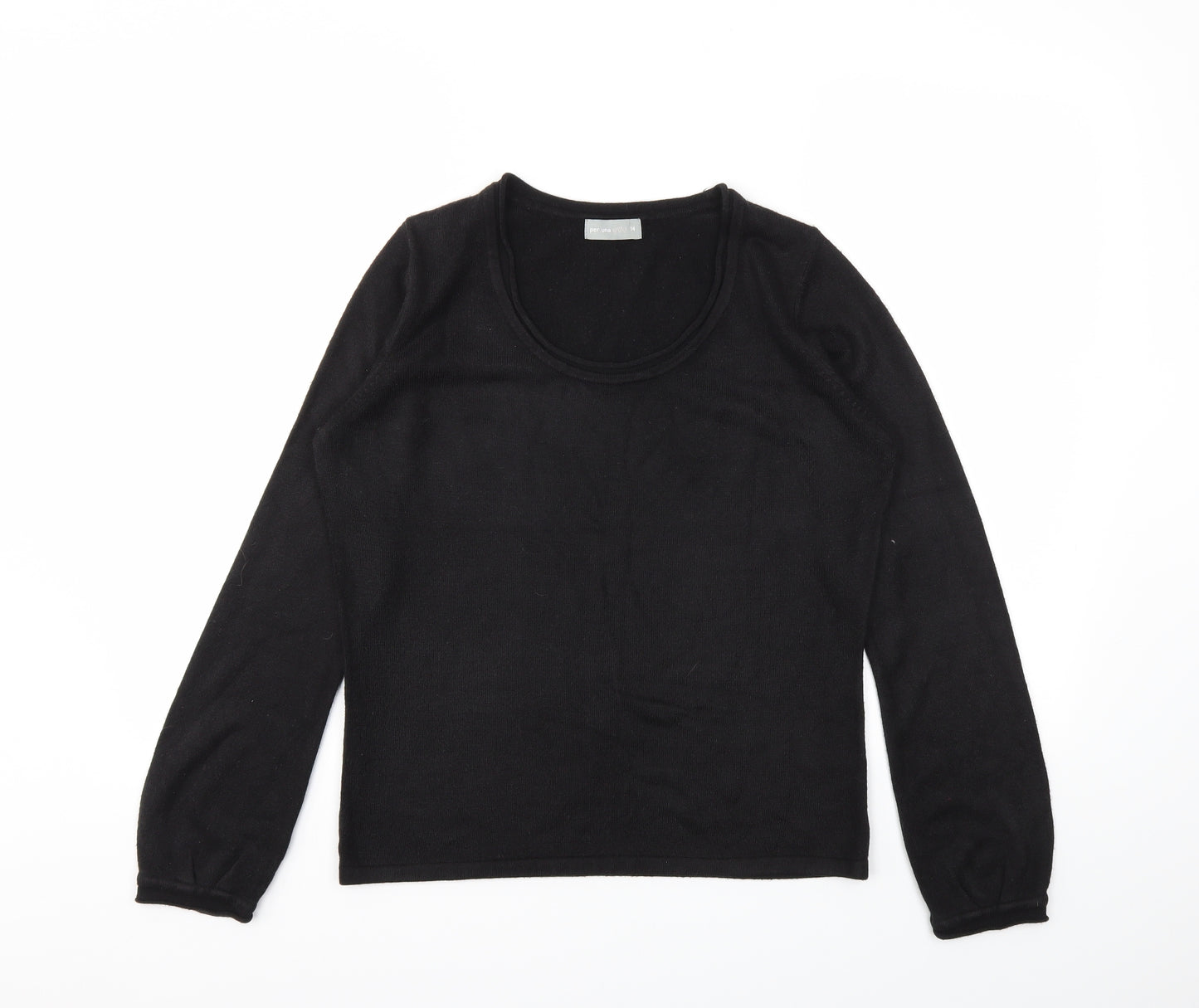 M&S Womens Black Houndstooth  Pullover Jumper Size 14