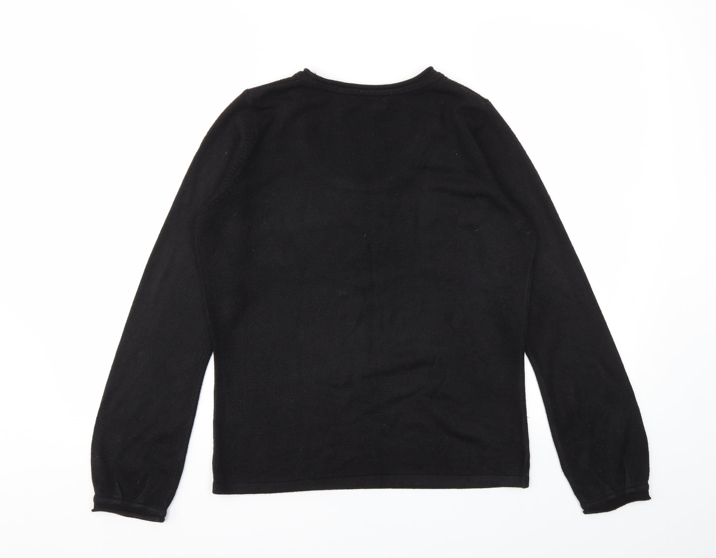 M&S Womens Black Houndstooth  Pullover Jumper Size 14