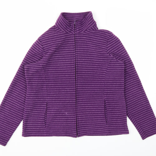 M&S Womens Purple Striped  Pullover Jumper Size 16