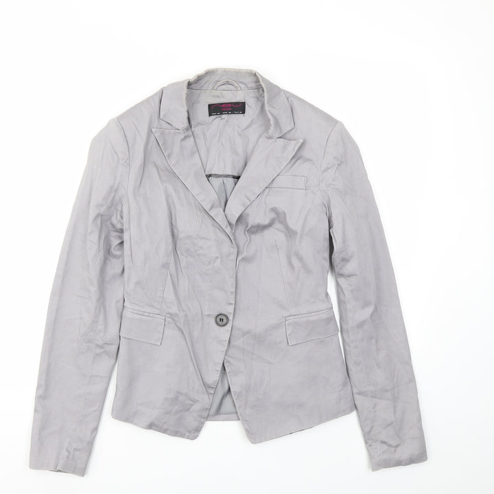 New Look Womens Grey Jacket Blazer Size 10