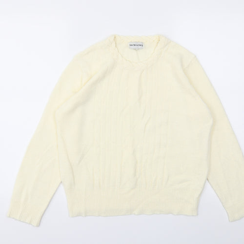 Ann McCartney Womens Ivory   Pullover Jumper Size L