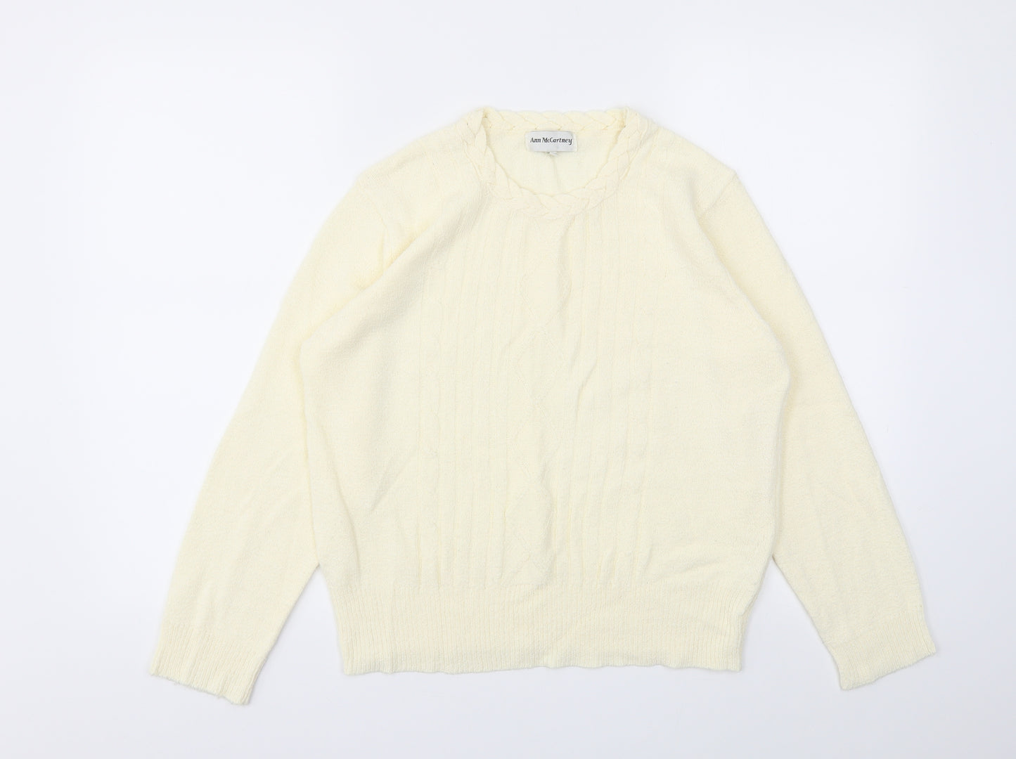 Ann McCartney Womens Ivory   Pullover Jumper Size L