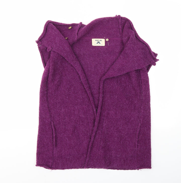 Night Owl Womens Purple Cardigan Jumper Size 10