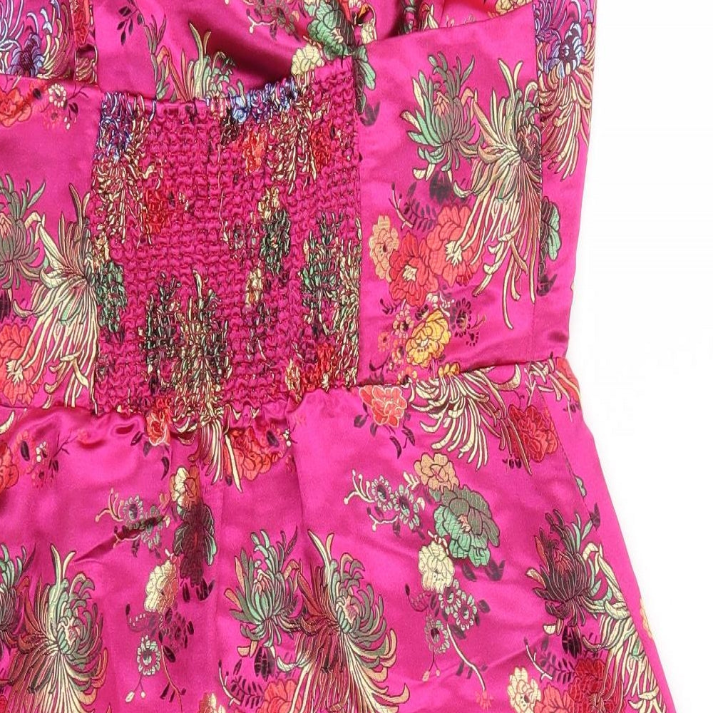 Urban Outfitters Womens Pink Floral  Basic T-Shirt Size L