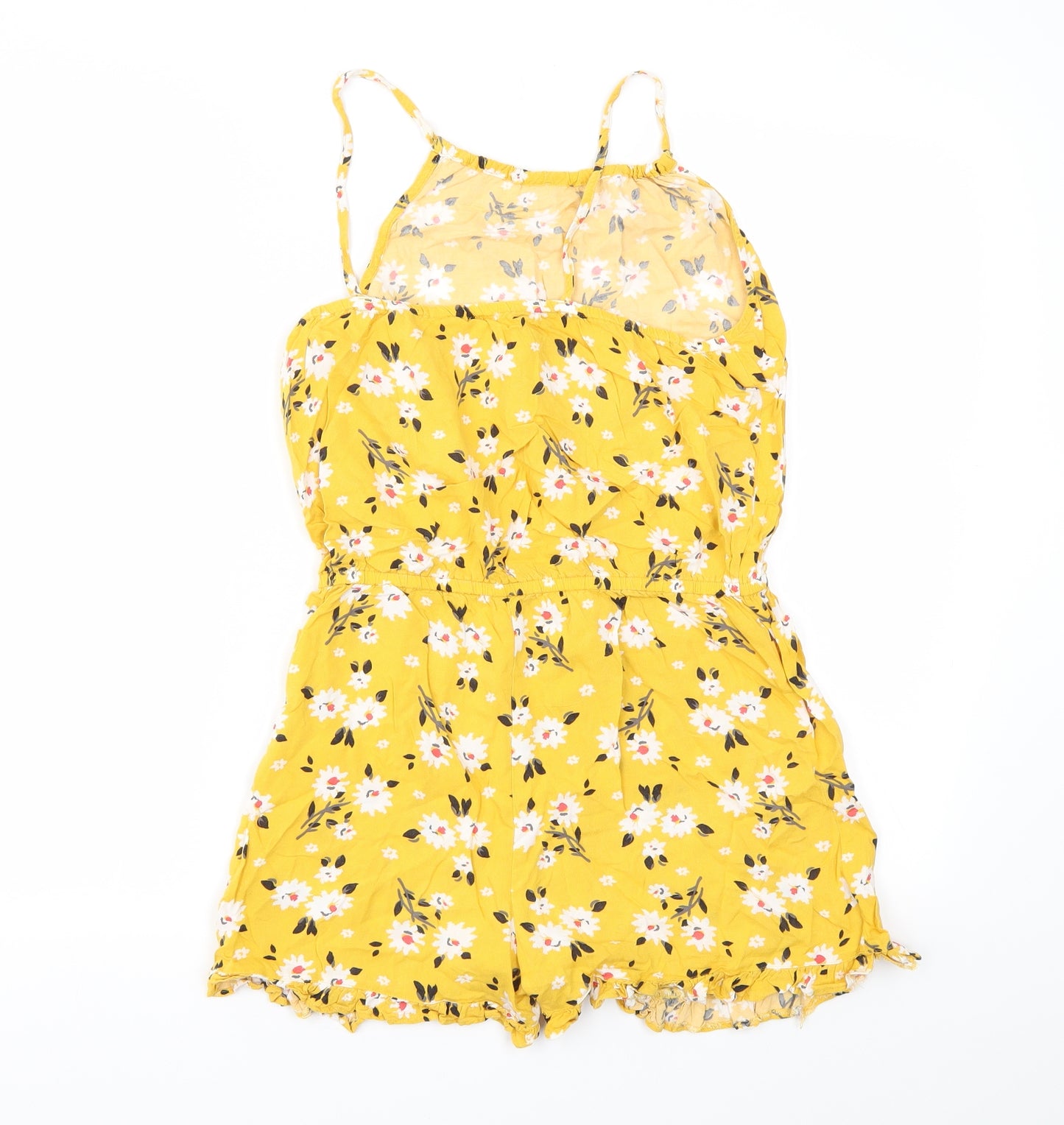 Matalan Girls Yellow Floral  Bodysuit One-Piece Size 14 Years