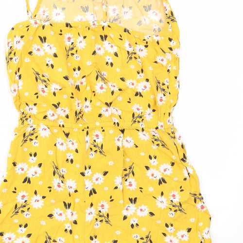 Matalan Girls Yellow Floral  Bodysuit One-Piece Size 14 Years