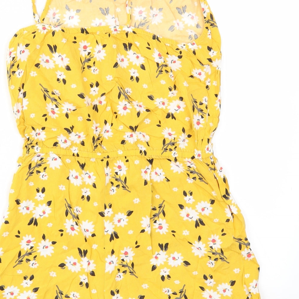 Matalan Girls Yellow Floral  Bodysuit One-Piece Size 14 Years