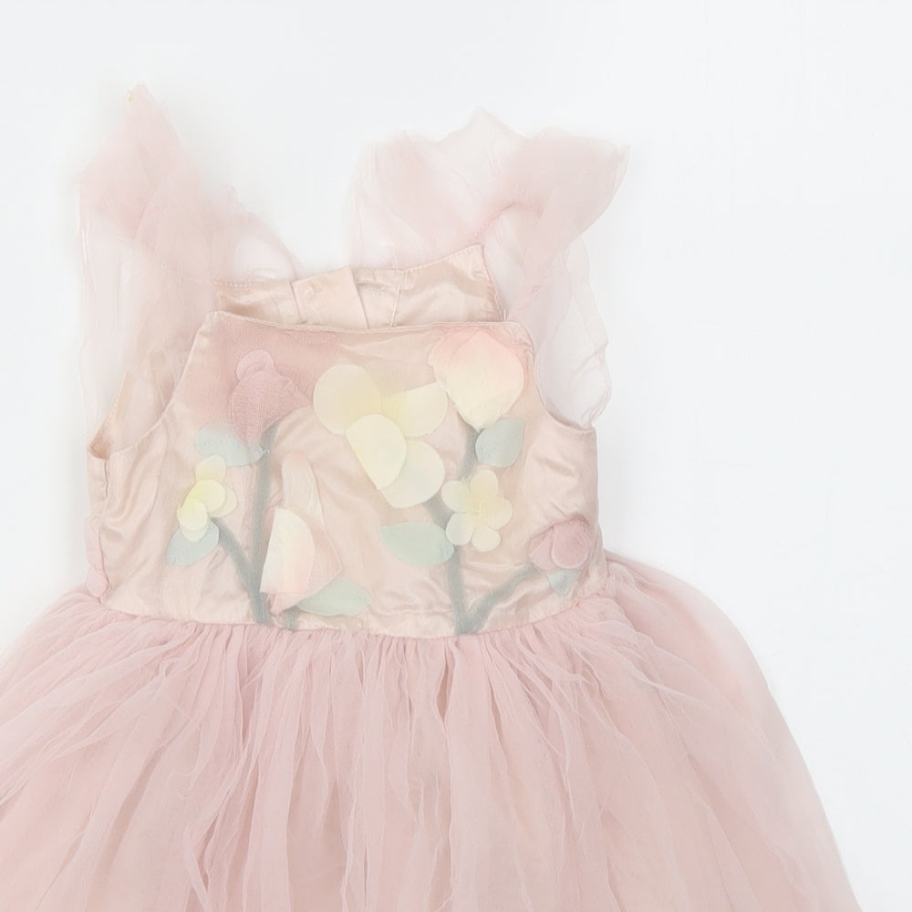 Monsoon Girls Pink   Fit & Flare  Size 9-12 Months