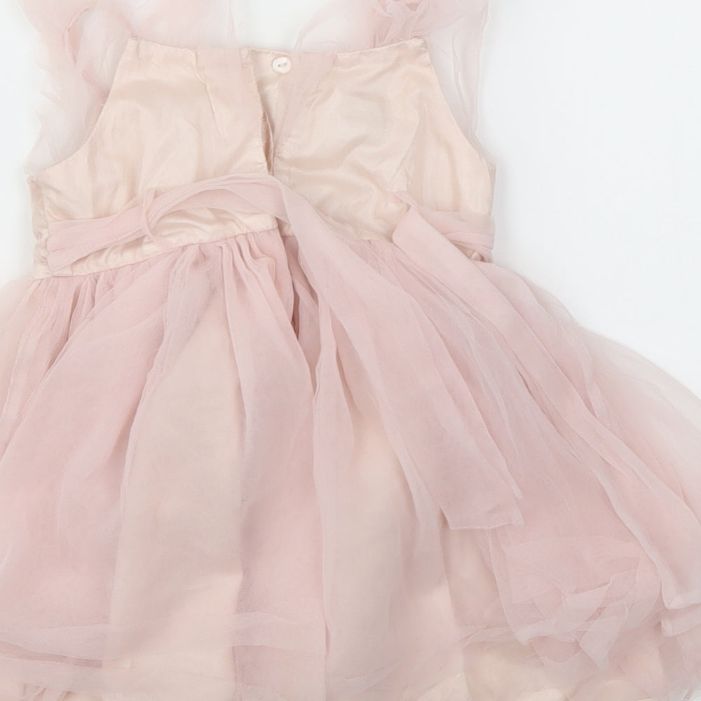 Monsoon Girls Pink   Fit & Flare  Size 9-12 Months