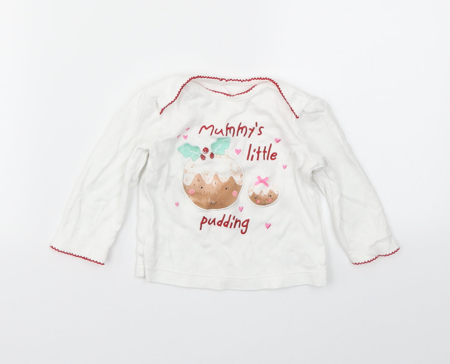 George Girls White   Basic T-Shirt Size 6-9 Months