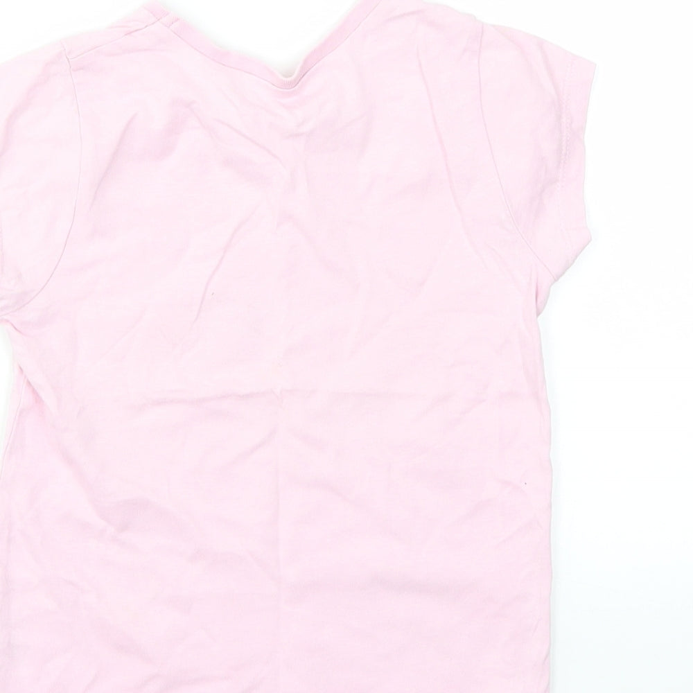 George Girls Pink   Basic T-Shirt Size 4-5 Years