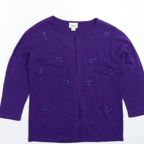 OPUS Womens Purple  Knit Cardigan Jumper Size M