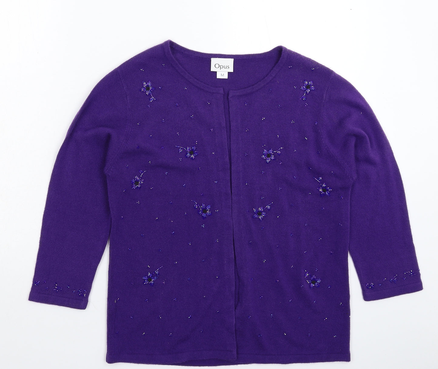 OPUS Womens Purple  Knit Cardigan Jumper Size M
