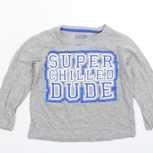 Rebel Boys Grey   Basic T-Shirt Size 3-4 Years