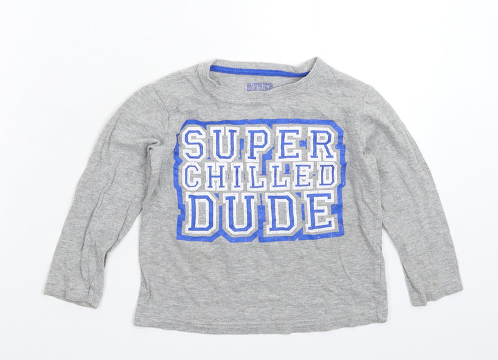 Rebel Boys Grey Basic T-Shirt Size 3-4 Years