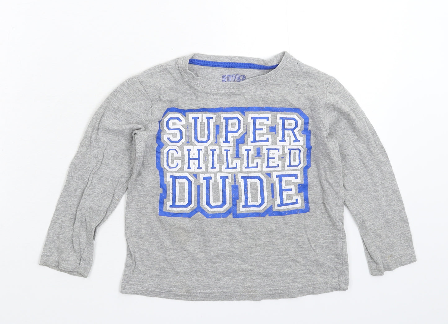 Rebel Boys Grey   Basic T-Shirt Size 3-4 Years