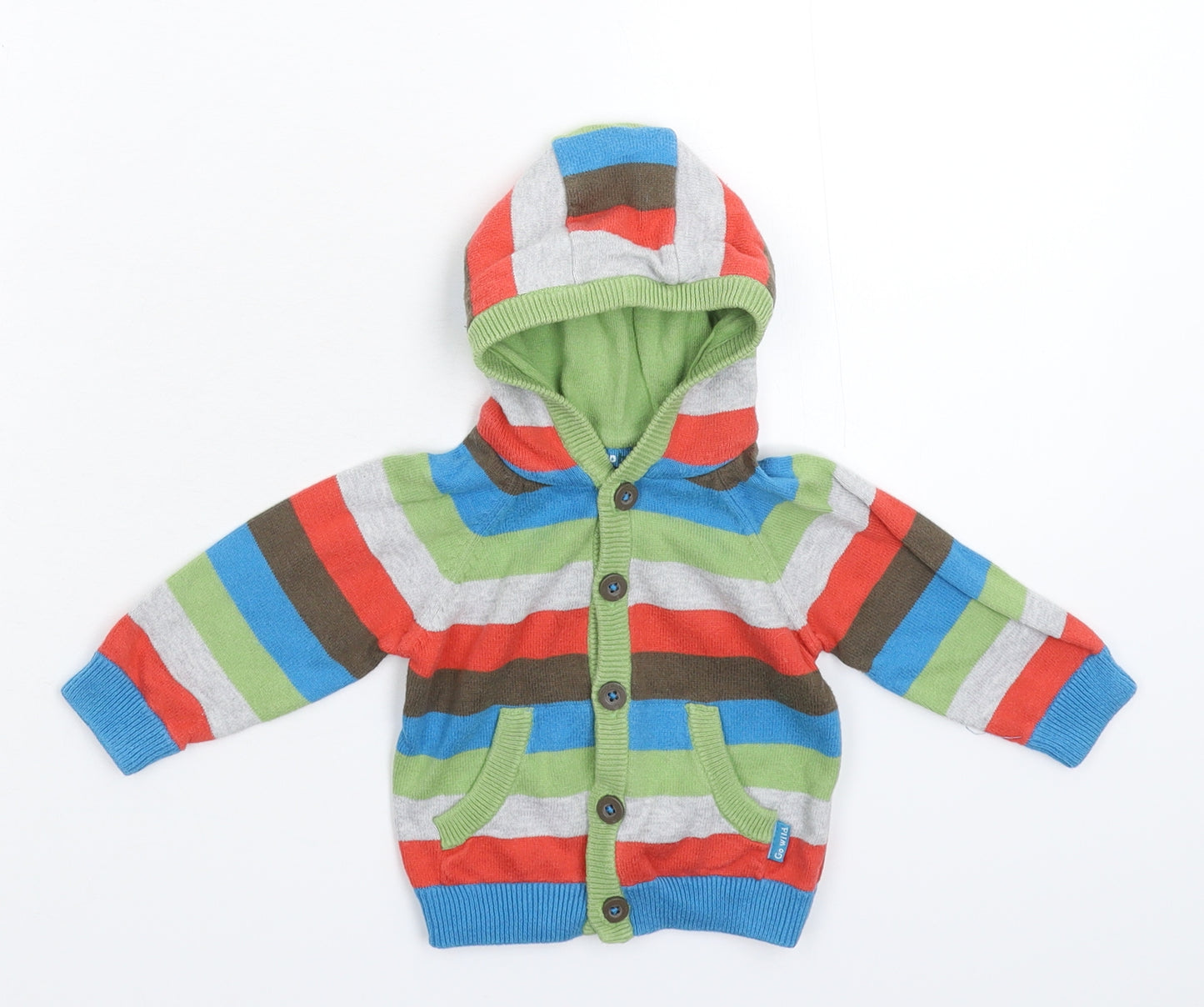 Marks and Spencer Baby Multicoloured Striped Knit Cardigan Jumper Size 3-6 Months