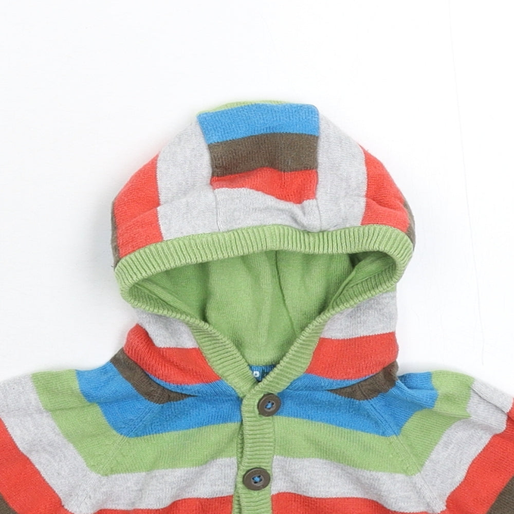 Marks and Spencer Baby Multicoloured Striped Knit Cardigan Jumper Size 3-6 Months