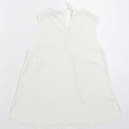 Dorothy Perkins Womens White  Satin Basic Tank Size 8