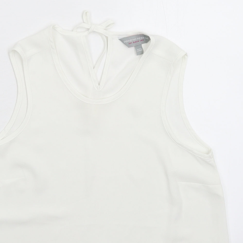 Dorothy Perkins Womens White  Satin Basic Tank Size 8