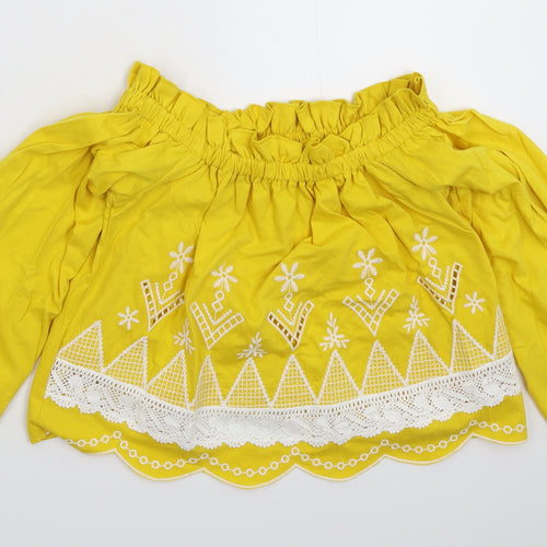 Miss Selfridge Womens Yellow   Basic T-Shirt Size 8