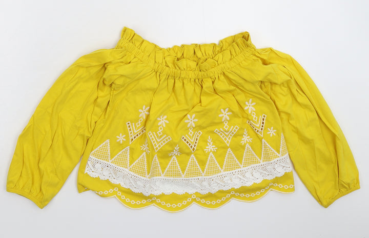 Miss Selfridge Womens Yellow   Basic T-Shirt Size 8