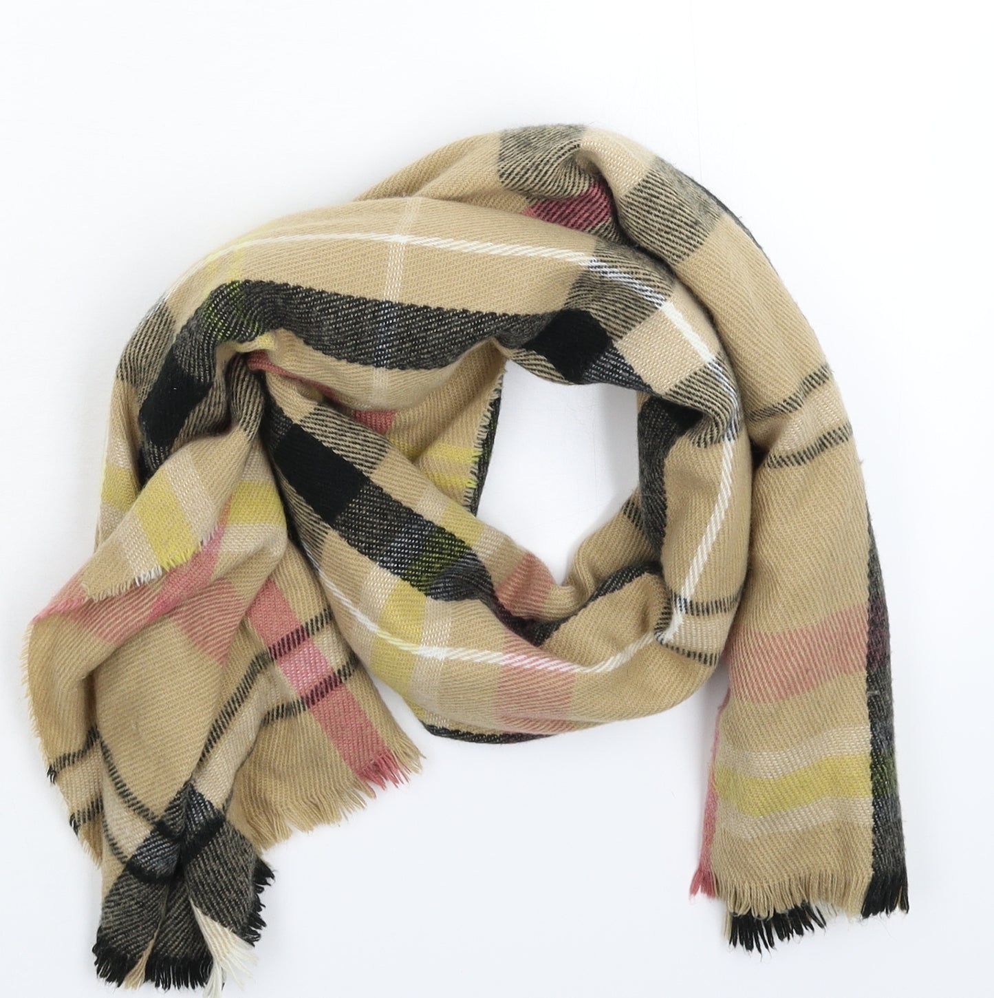 Primark Womens Multicoloured Check Knit  Scarf