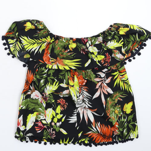 Boohoo Womens Multicoloured Floral  Basic Blouse Size 6