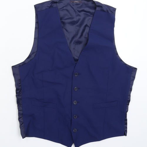 Marks and Spencer Mens Blue   Jacket Suit Waistcoat Size M