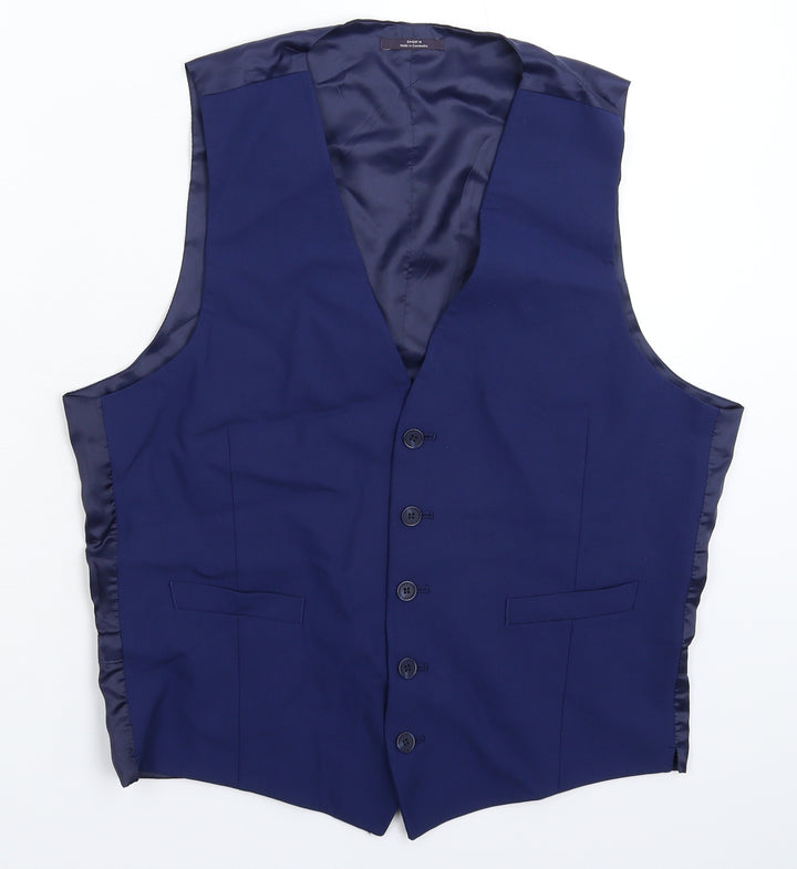 Marks and Spencer Mens Blue   Jacket Suit Waistcoat Size M