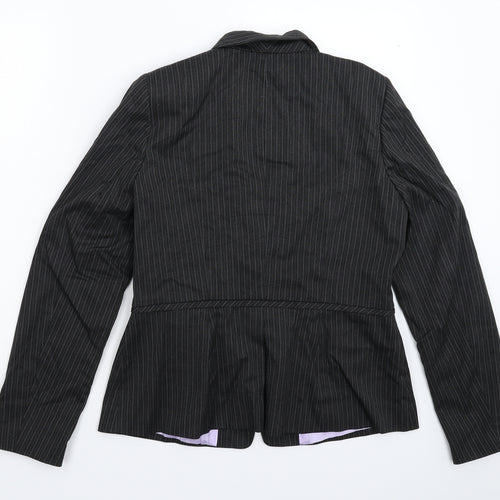 Warehouse Womens Grey Striped  Jacket Suit Jacket Size 14