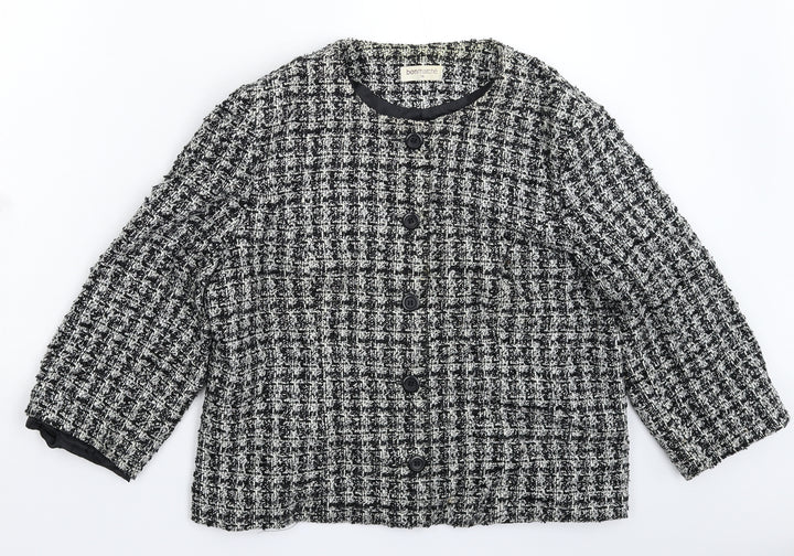Bonmarché Womens Multicoloured Check Knit Jacket Blazer Size 16