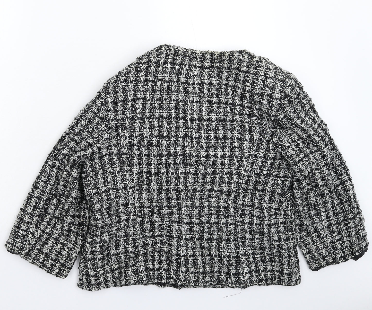 Bonmarché Womens Multicoloured Check Knit Jacket Blazer Size 16