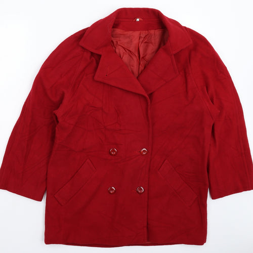 Noto Womens Red  Knit Jacket Coat Size 14