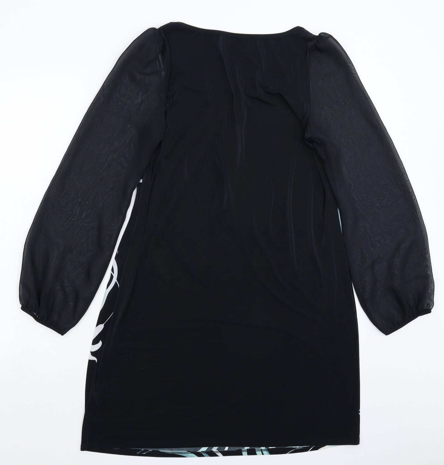 George Womens Black Floral  Shirt Dress  Size 12