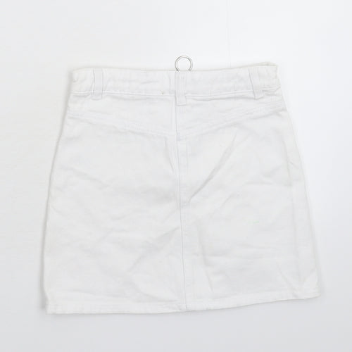 Candy Couture Girls White  Denim A-Line Skirt Size 9 Years