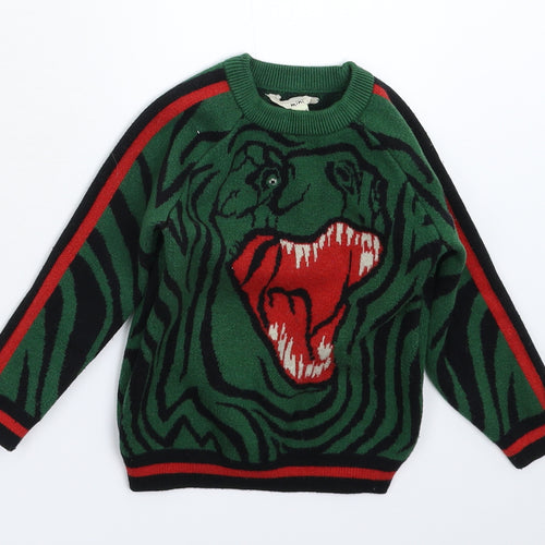 River Island Boys Green  Knit Pullover Jumper Size 18-24 Months
