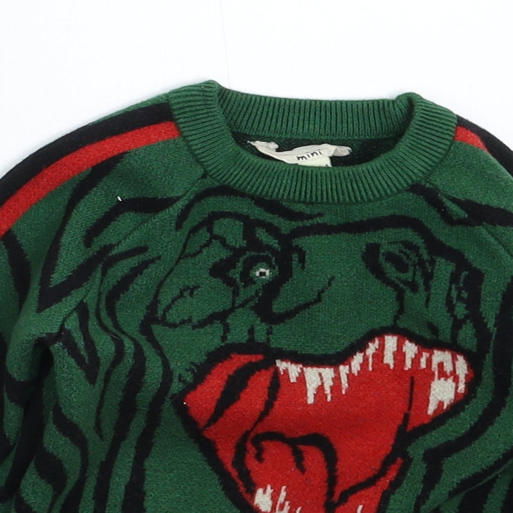River Island Boys Green  Knit Pullover Jumper Size 18-24 Months