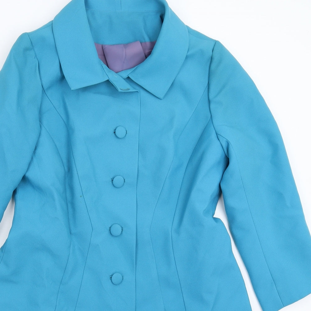 Peggy French Womens Blue   Pea Coat Coat Size 16