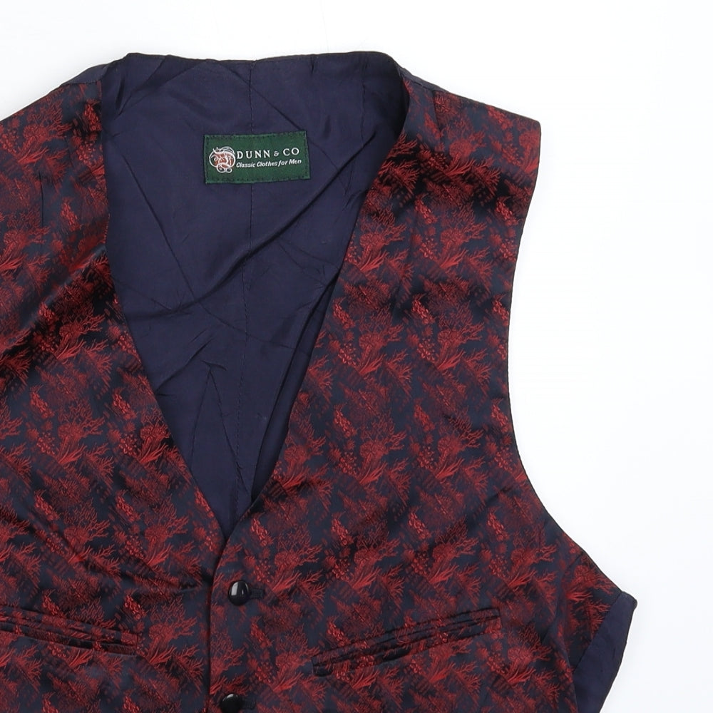 Dunn & Co Mens Blue Floral  Jacket Suit Waistcoat Size 38