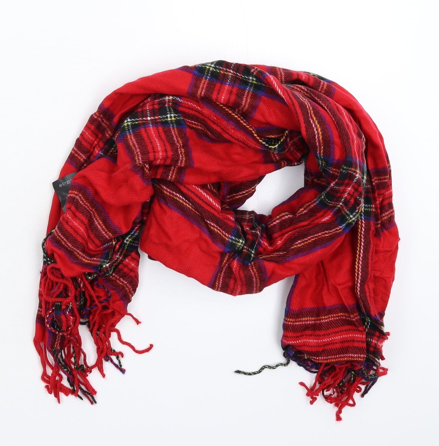 Divided Womens Red Check Knit  Scarf