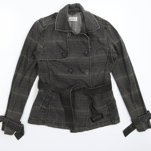 Topshop Womens Grey Check  Jacket Blazer Size 12