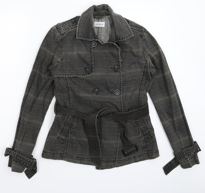 Topshop Womens Grey Check  Jacket Blazer Size 12