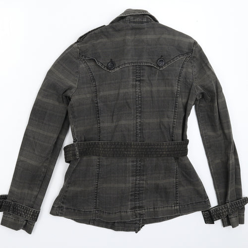Topshop Womens Grey Check  Jacket Blazer Size 12