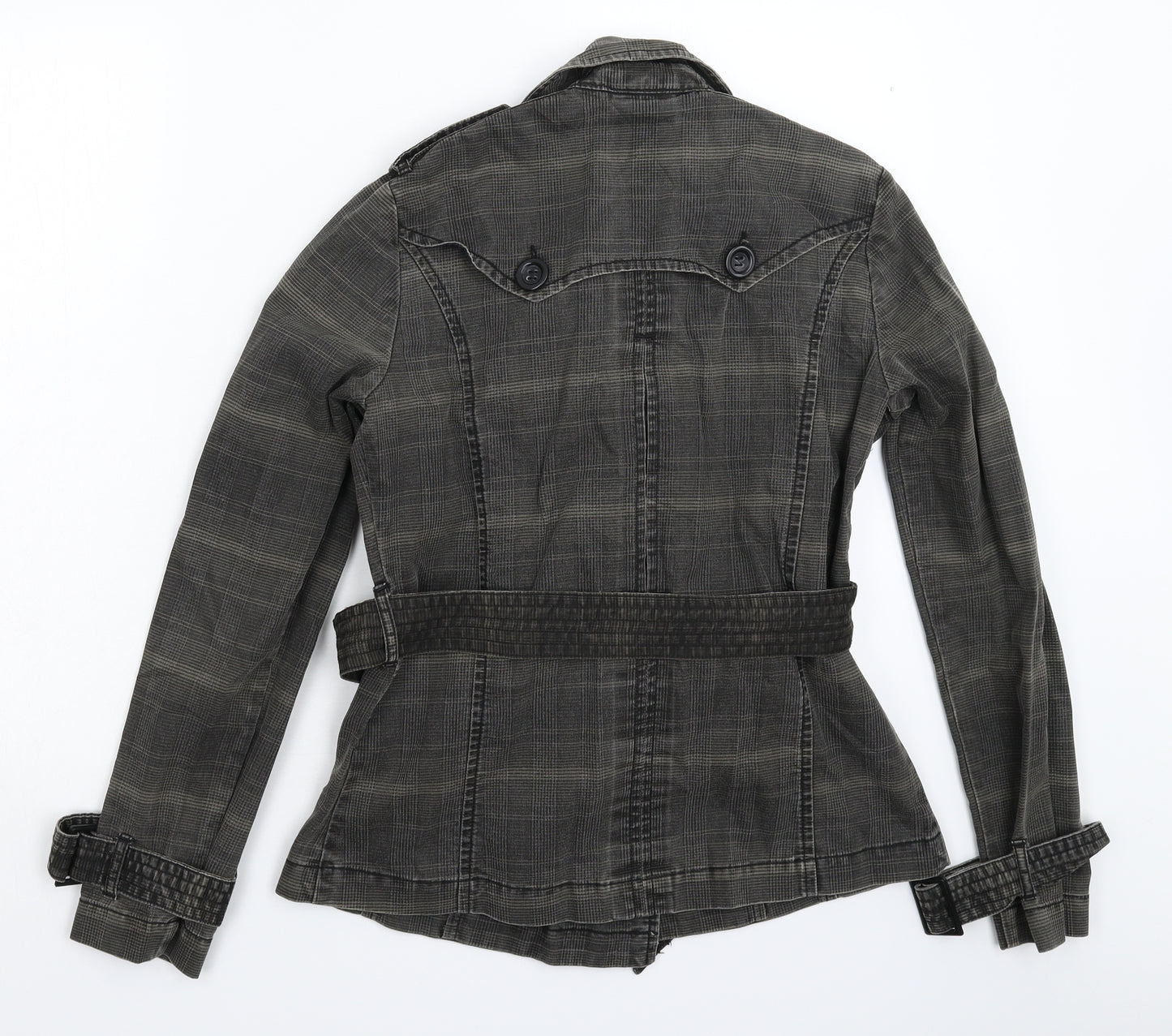 Topshop Womens Grey Check  Jacket Blazer Size 12