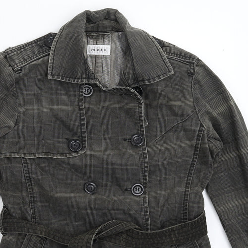 Topshop Womens Grey Check  Jacket Blazer Size 12