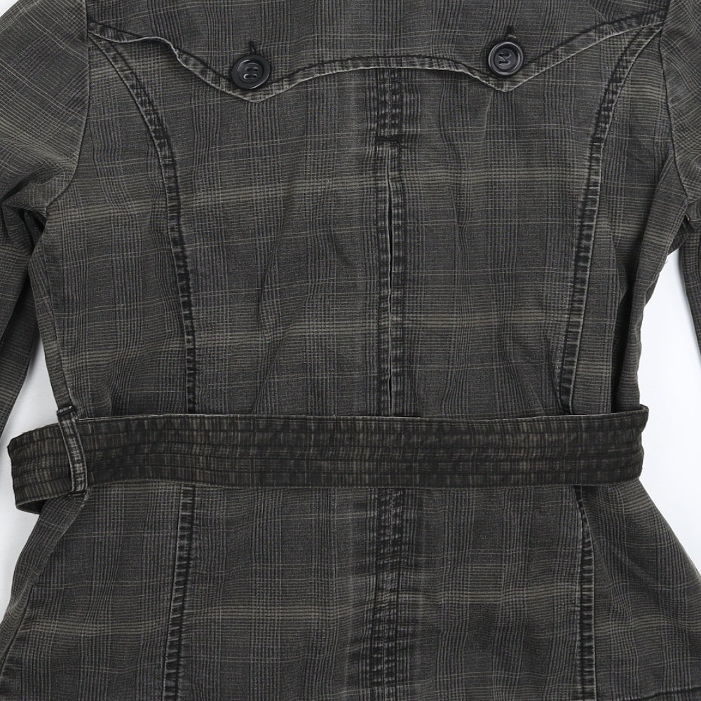 Topshop Womens Grey Check  Jacket Blazer Size 12