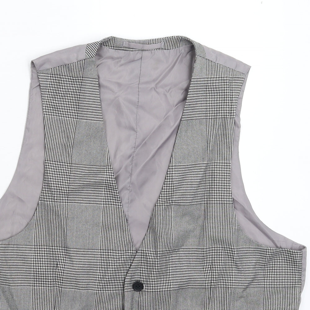 Rudie Mens Grey Houndstooth  Jacket Suit Waistcoat Size 42